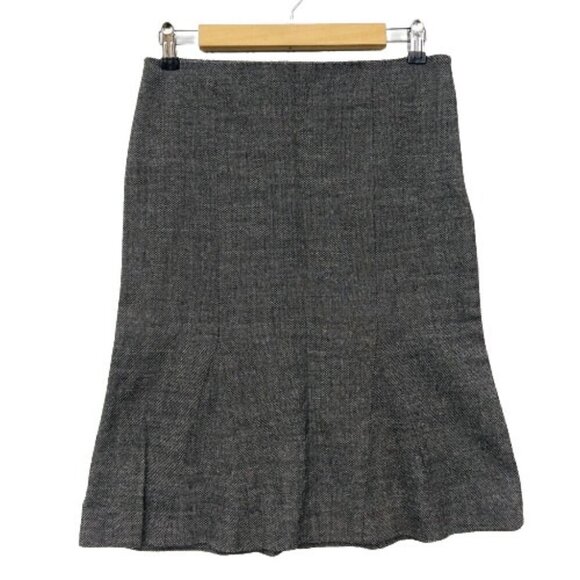 Theory Kamryn Tweed Skirt Size 2 Black White Wool Blend Career Knee Length - Picture 1 of 11